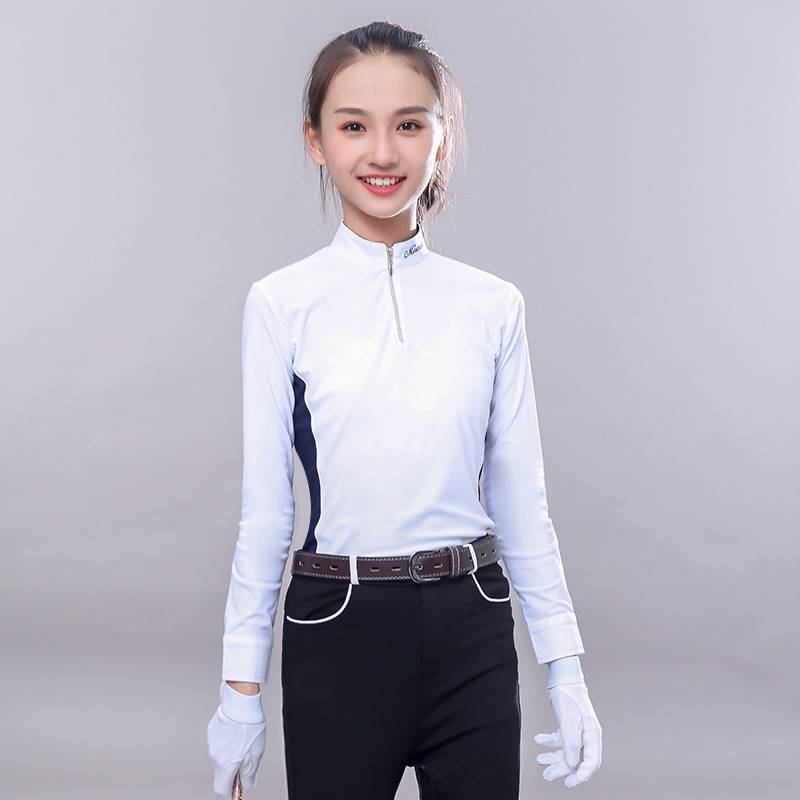 Children's Equestrian Together T -shirt Speed Outdoor Riding Training Long -sleeved Girl Knight Training Competition Equipment and Clothing