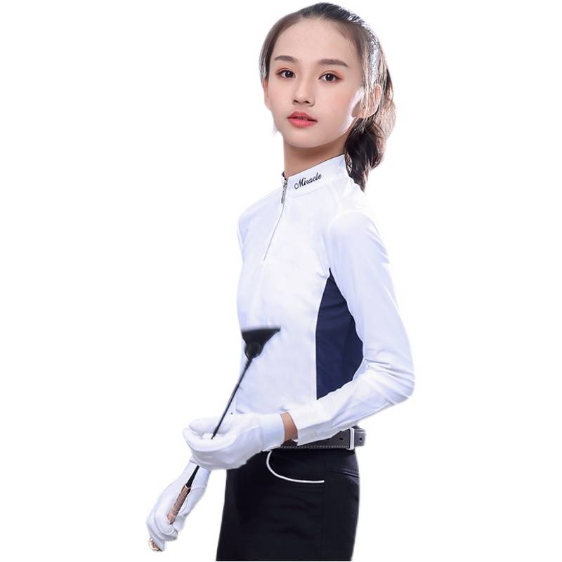 Children's Equestrian Together T -shirt Speed Outdoor Riding Training Long -sleeved Girl Knight Training Competition Equipment and Clothing