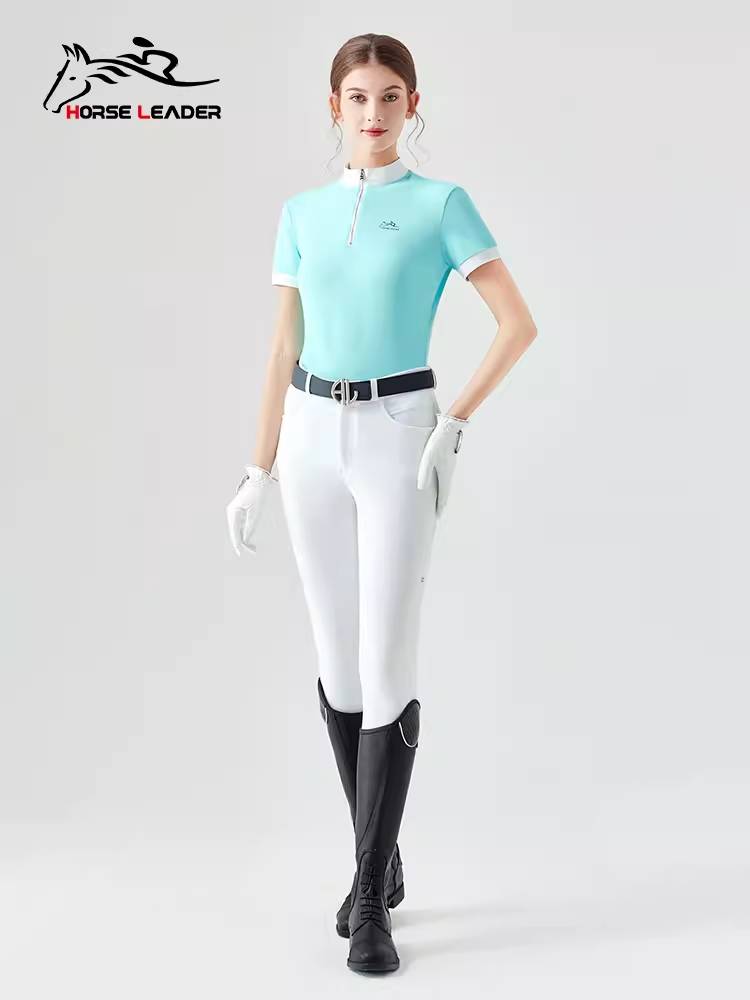 HorseLeader Equestrian short -sleeved T -shirts Summer Equestrian Equipment Thin Fast -drying and breathable Knight Clothing Women