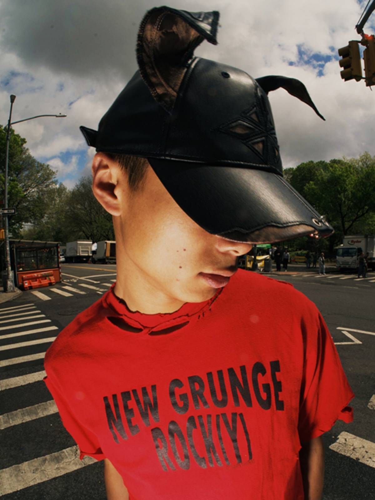 "Genzism Series" Dubin Water washed denim dog ears cross shelf baseball hat autumn wild trendy men and women
