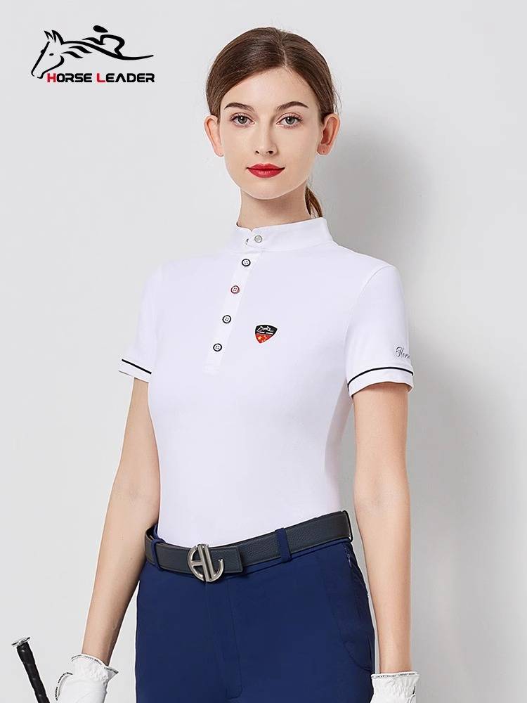 HorseLeader Equestrian T -shirt Short -sleeved Summer Speed Knight Equipment Clothing Polo Polo Girl
