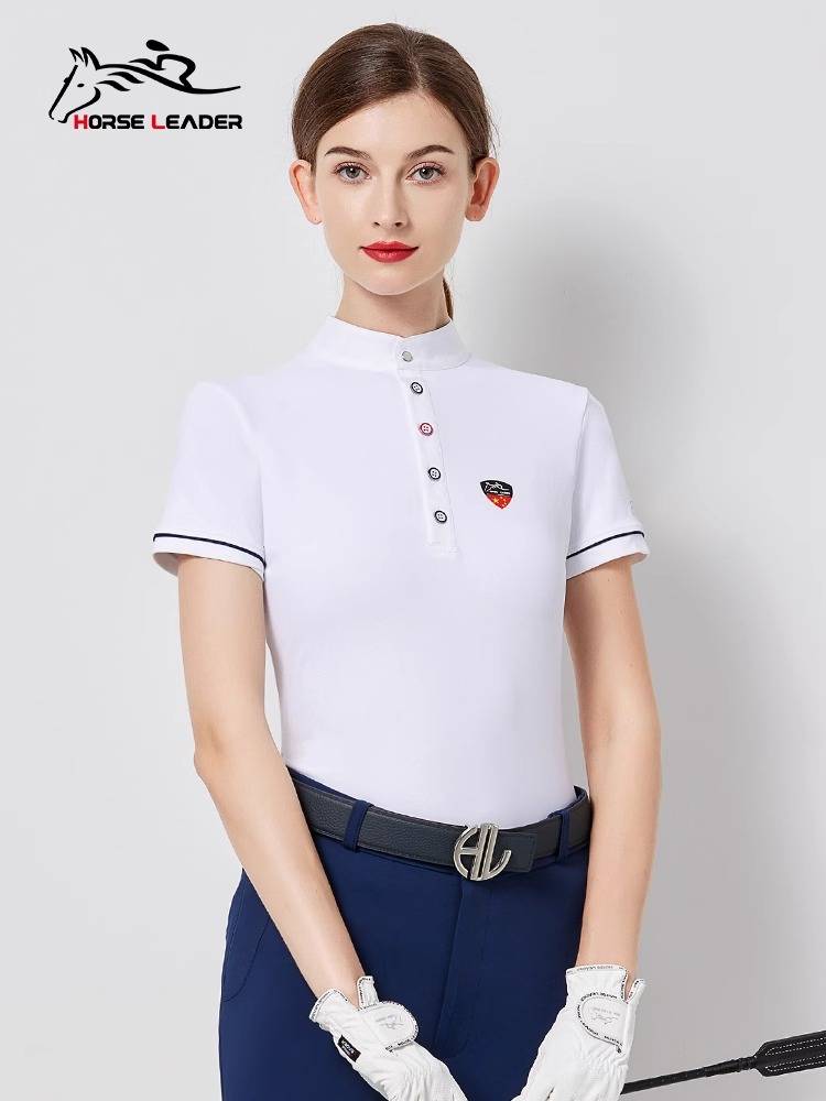 HorseLeader Equestrian T -shirt Short -sleeved Summer Speed Knight Equipment Clothing Polo Polo Girl