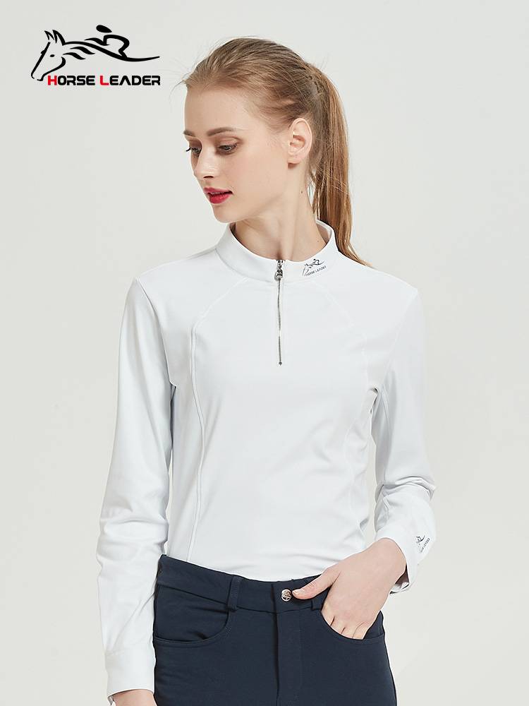 Horse Leader Equestrian T -shirt Ms. Four Seasons Riding Blocks Long -sleeved Equestnicism Equipment Equipment Equipment