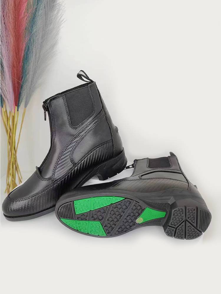 Professional equestrian boots adult horse boots riding short boots rider short boots head layer cowhide men's and female knight equipment supplies