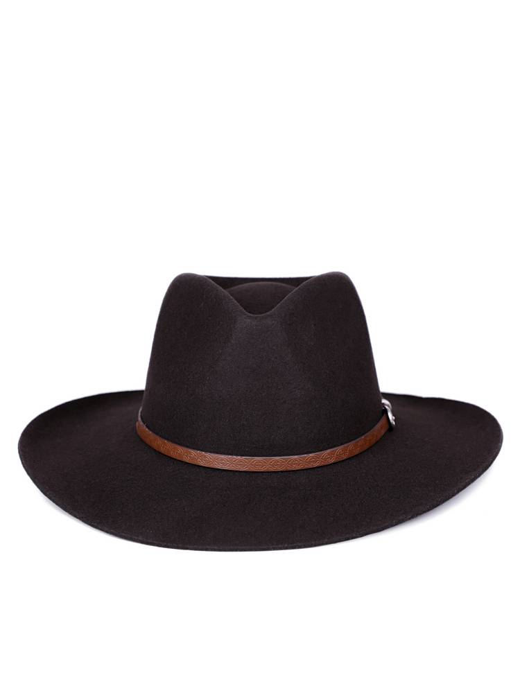 New big eaves Tibetan casual cowboy hat pure wool retro gentleman hat men's fashion trend outdoor felt hat