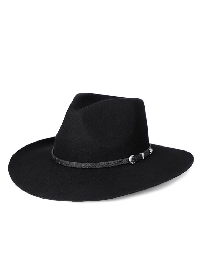 New big eaves Tibetan casual cowboy hat pure wool retro gentleman hat men's fashion trend outdoor felt hat