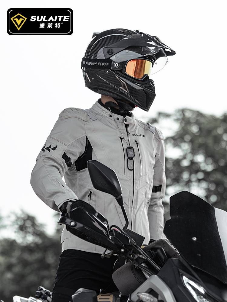 Summer breathable motorcycle riding service four seasons windproof warmth and cold -proof water -proof locomotive retro men's and women's racing clothes waterproof clothing