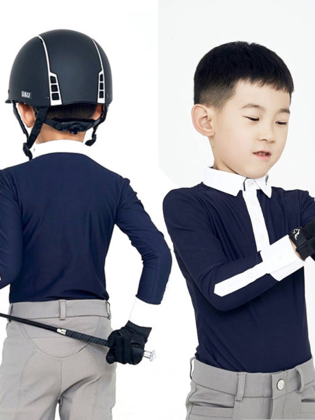 Children's equestrian long -sleeved shirt outdoor riding training boys thin breathable T -shirt knight equipment equestrian top