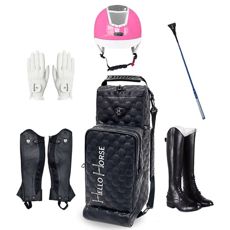 A horse's boots and helmets and a knight's horse's backpack is equipped with a high-capacity waterproof grinding bag
