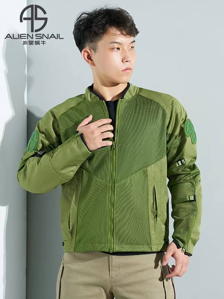 Alien snail summer net eye breathable motorcycle ride suit men's anti -fall knight locomotive uniform breakthrough