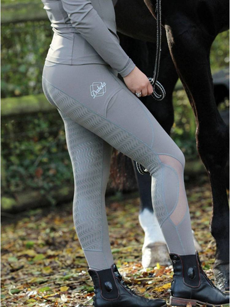Women's equestrian trousers Knight equipped with tight cropped pants pocket pocket gauze breathable fast dry silicone non -slip