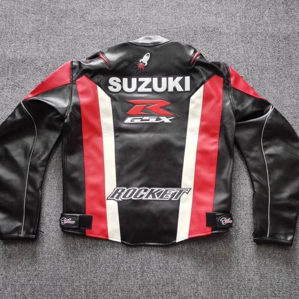 Suzuki leather jacket motorcycle riding service racing rider locomotive clothes off -road windproof warmth anti -crashing uniform