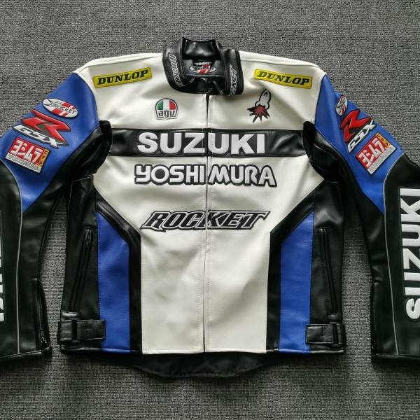 Suzuki leather jacket motorcycle riding service racing rider locomotive clothes off -road windproof warmth anti -crashing uniform