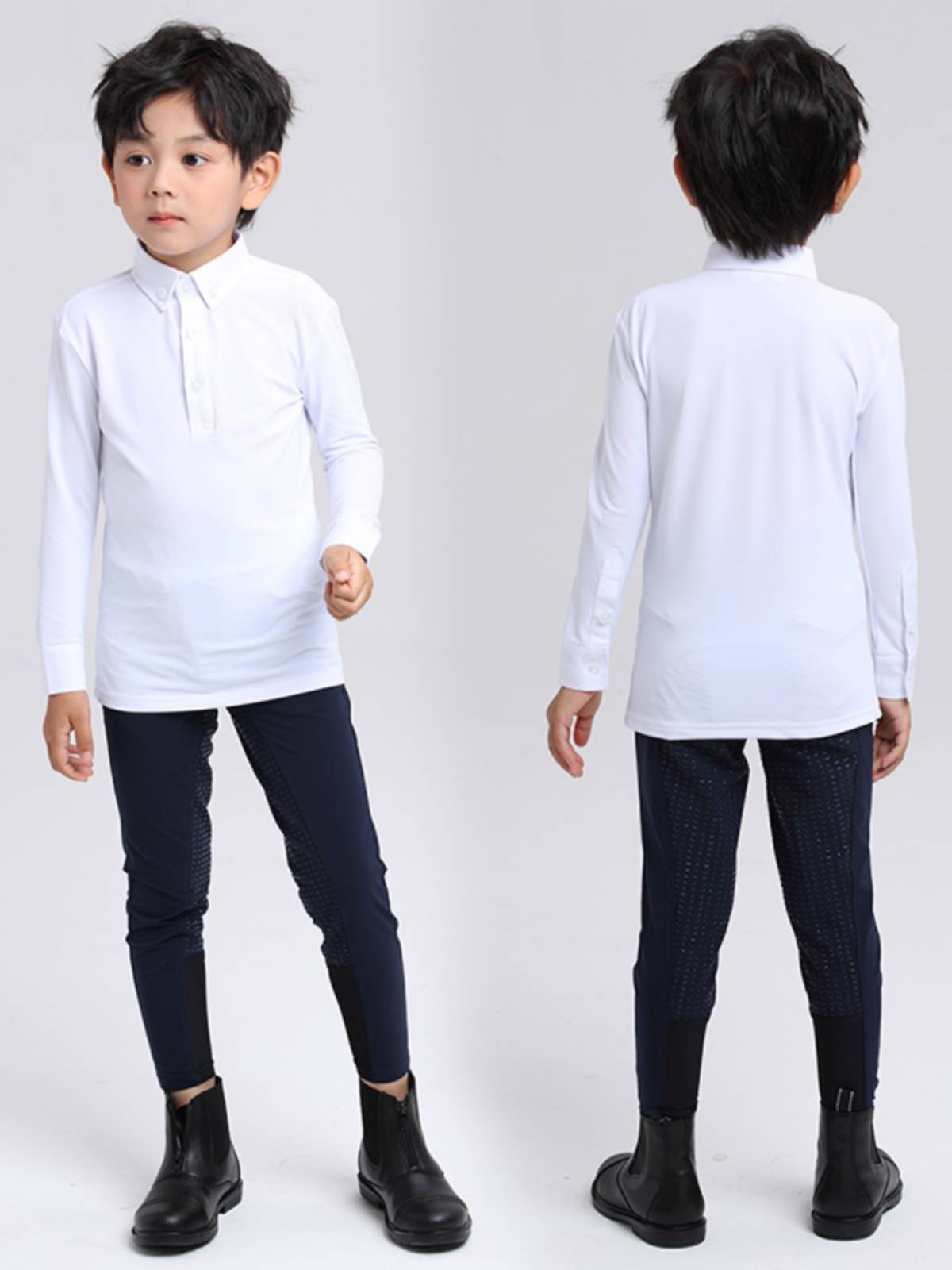 Children's Professional Equestrian sleeve T -shirts Summer horse riding sunscreen fast dry knights equipped with white boy sleeve shirt