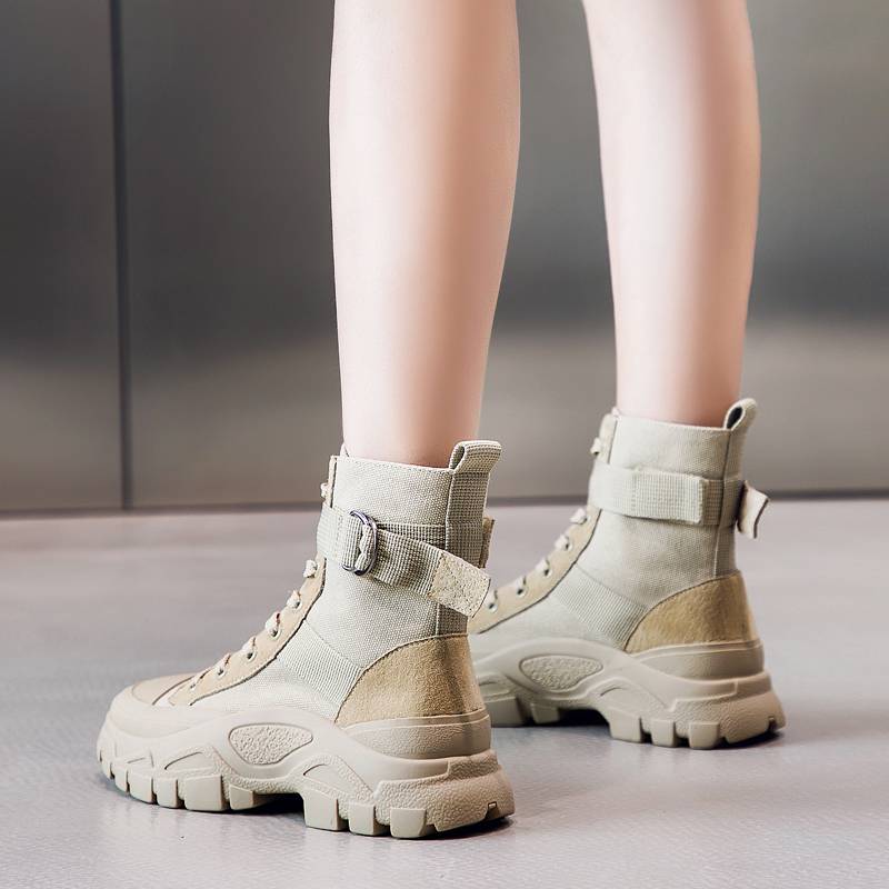 Retro summer motorcycle riding boots female Martin boots thick bottom locomotive feet to prevent falling four seasons to increase racing shoes