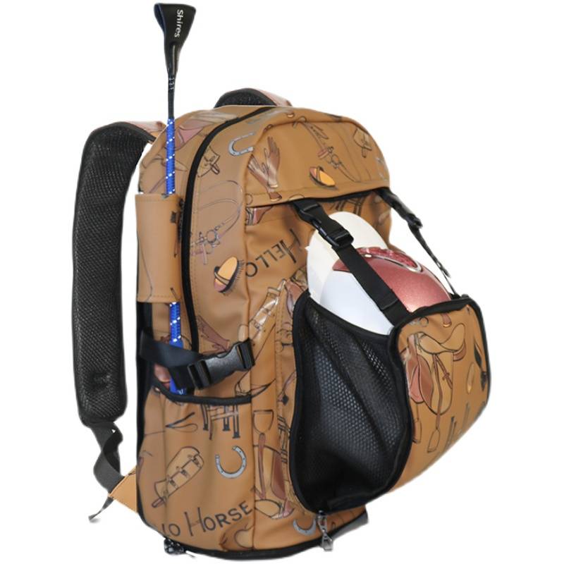 HelloHorse Italian children's adult equestrian baggage female large -capacity waterproof backpack men's knight equipment