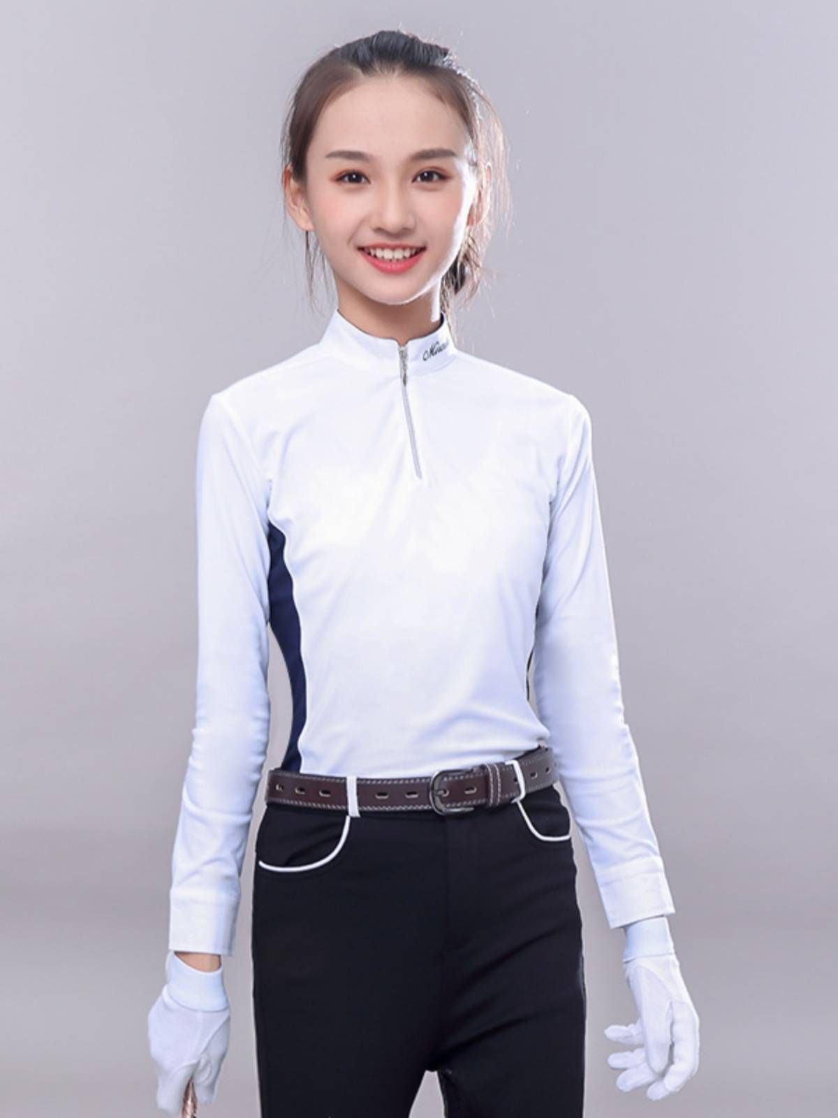 T -shirt speed dry outdoor riding training children's equestrian top long -sleeved girl knight training competition equipment and clothing