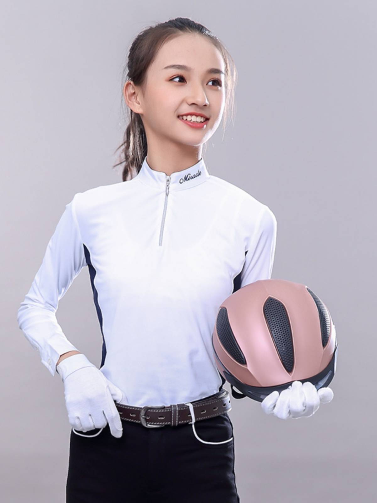 T -shirt speed dry outdoor riding training children's equestrian top long -sleeved girl knight training competition equipment and clothing