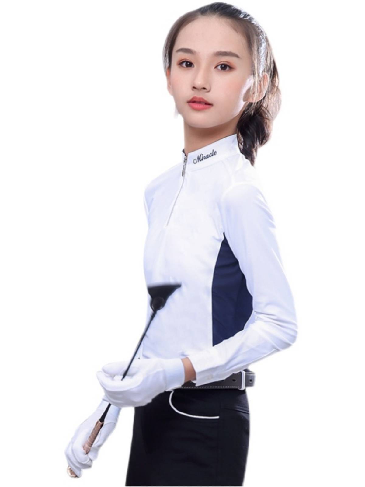 T -shirt speed dry outdoor riding training children's equestrian top long -sleeved girl knight training competition equipment and clothing