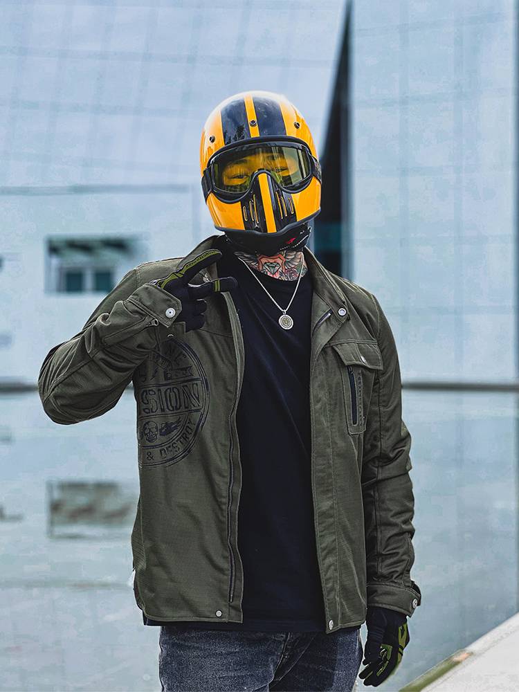 Duhan motorcycle retro locomotive riding service summer ventilation, ventilation, casual lining, anti -fall resistance knight service man
