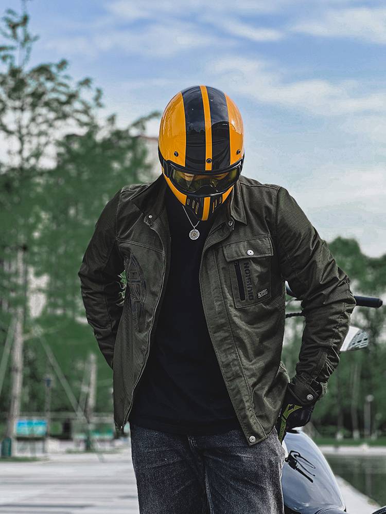 Duhan motorcycle retro locomotive riding service summer ventilation, ventilation, casual lining, anti -fall resistance knight service man