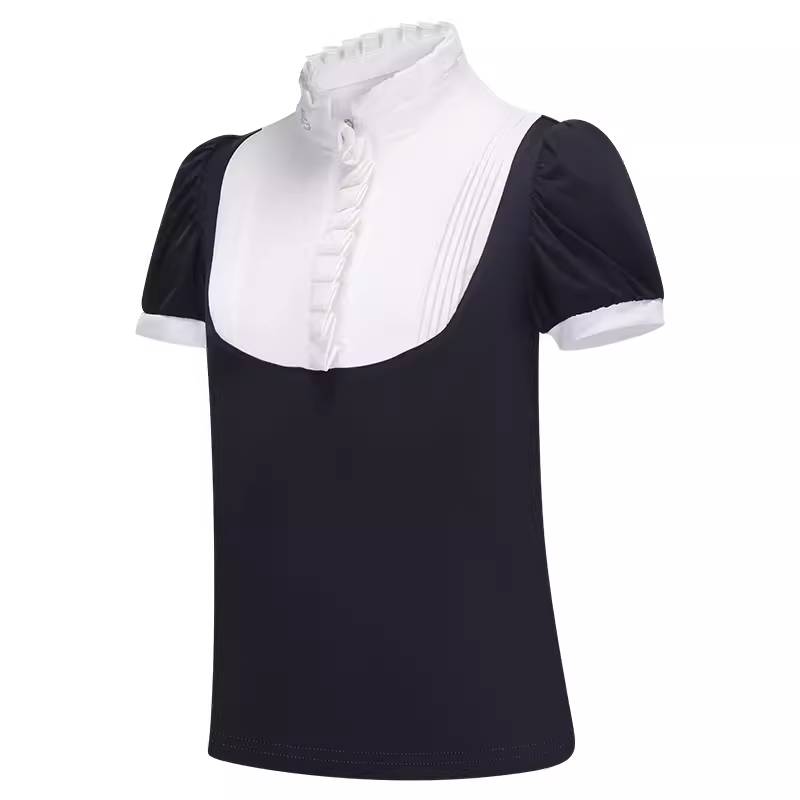 Children's equestrian short -sleeved shirt spring and summer horses -riding horses top long -sleeved T -shirt horse ride children's knight clothes