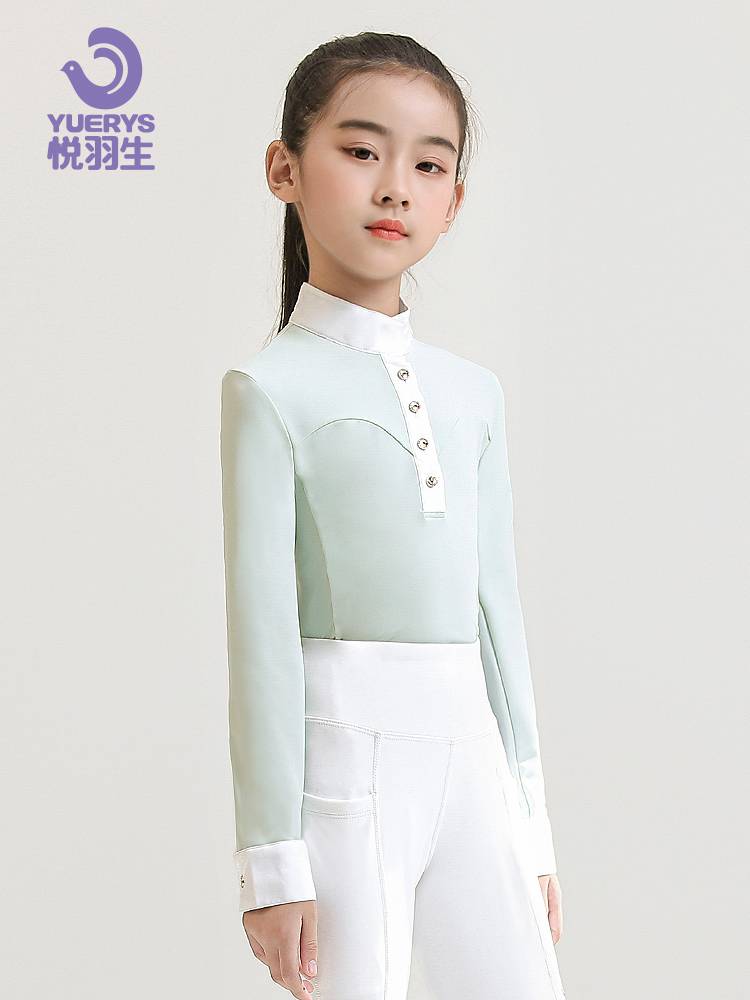 Yueyu Spring Spring and Summer Four Seasons Child Equestrian T -shirt Short -sleeved Top Equestrian Equestnically Equestnically Equestnically Equipment Line