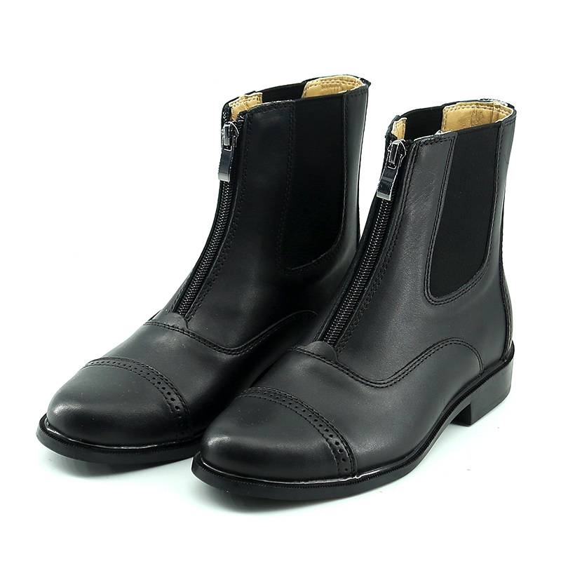 Cowhide equestrian boots Knights equipped with short boots training children's riding competition anti -sliding head layer riding boots major