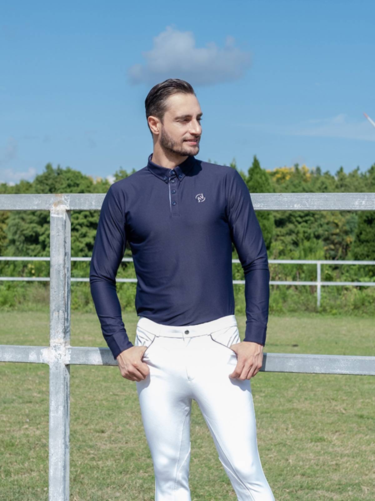 Epona classic long -sleeved men's top elastic adult knight equipment elastic breathable comfortable equivalent equestrian T -shirt gift box