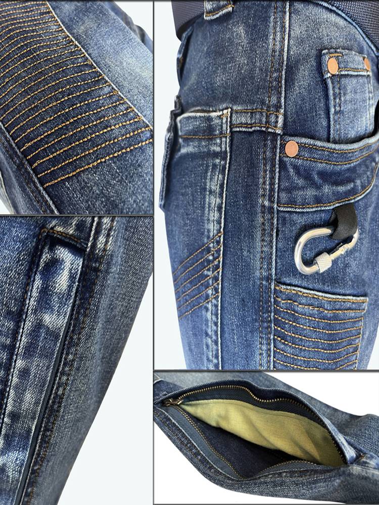 Motorcycle cycling jeans men's narcaled brigade defense wind -proof wind ride clothing protective gear elasticity four seasons