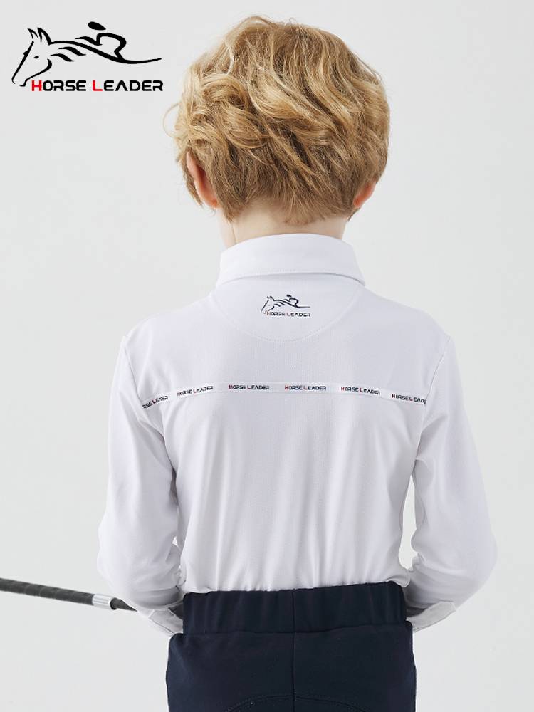 HorseLeader Children's Equestrian T -shirts Four Seasons Child Equestnia Top Empti Equestrian Clothing Training Cavaliers