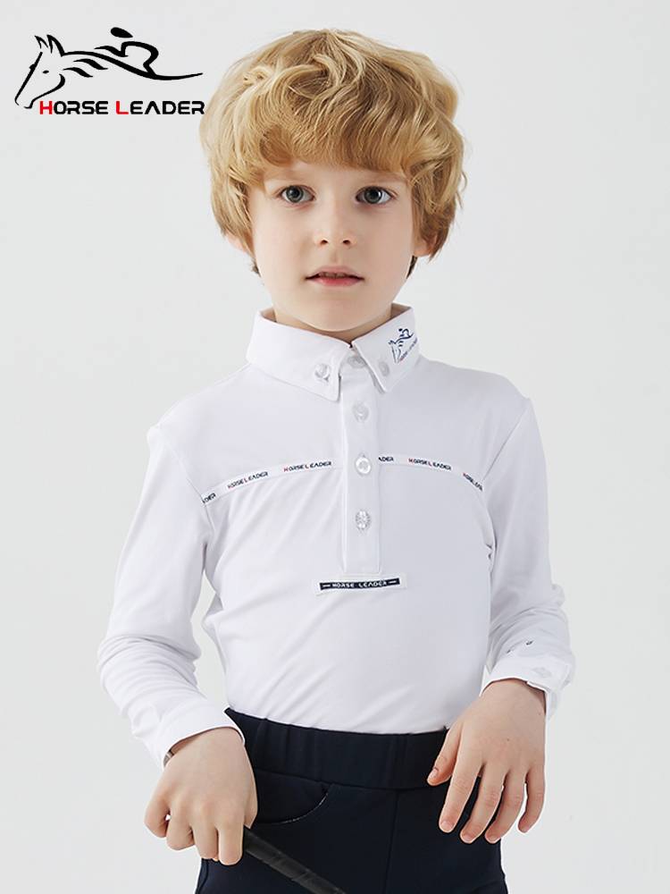 HorseLeader Children's Equestrian T -shirts Four Seasons Child Equestnia Top Empti Equestrian Clothing Training Cavaliers