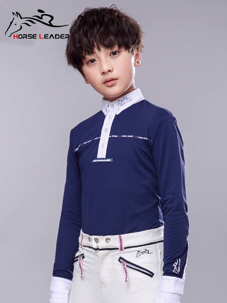 HorseLeader Children's Equestrian T -shirts Four Seasons Child Equestnia Top Empti Equestrian Clothing Training Cavaliers