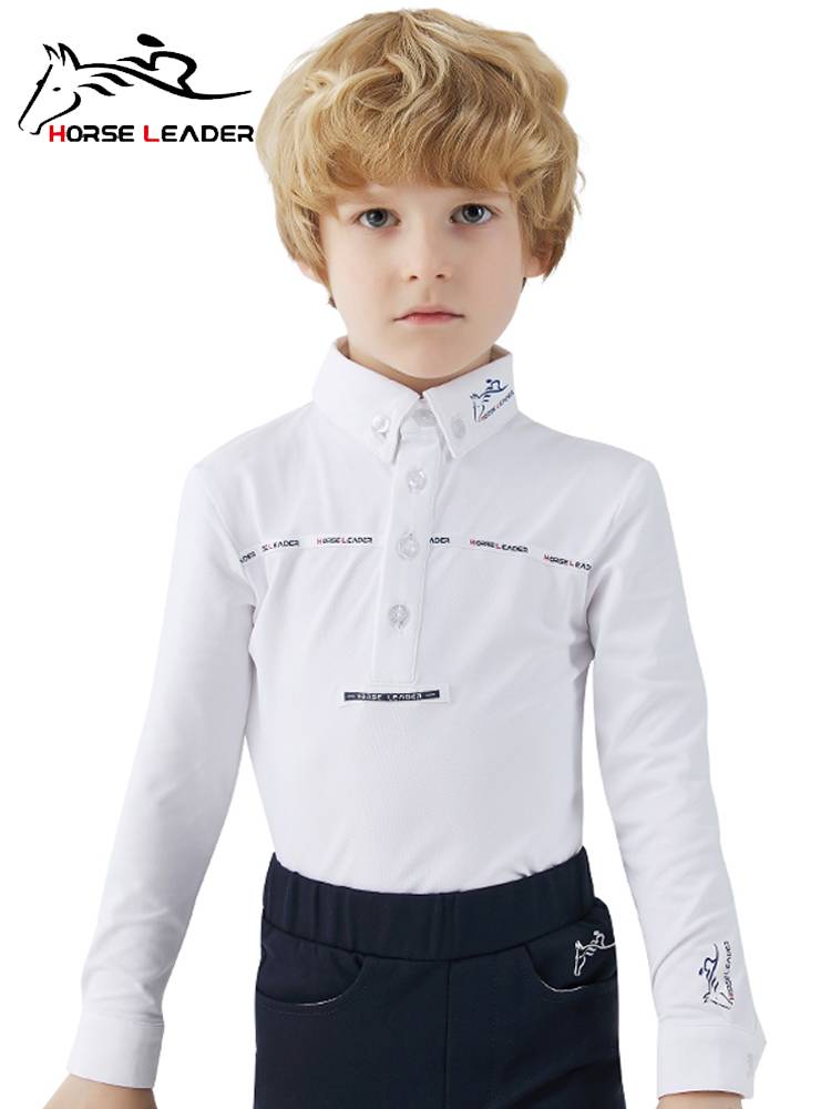 HorseLeader Children's Equestrian T -shirts Four Seasons Child Equestnia Top Empti Equestrian Clothing Training Cavaliers
