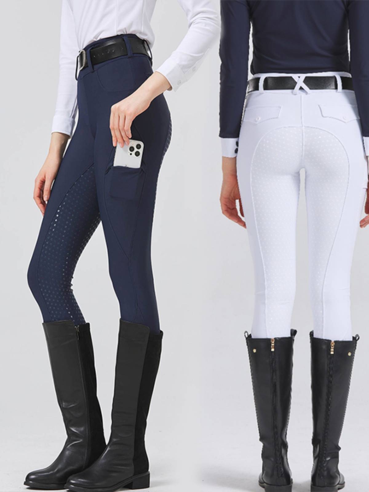 Spring and summer all -silicon rubber riding pants high waist horses horses pants female white competition knight clothing riding pants pants h equisto clothing