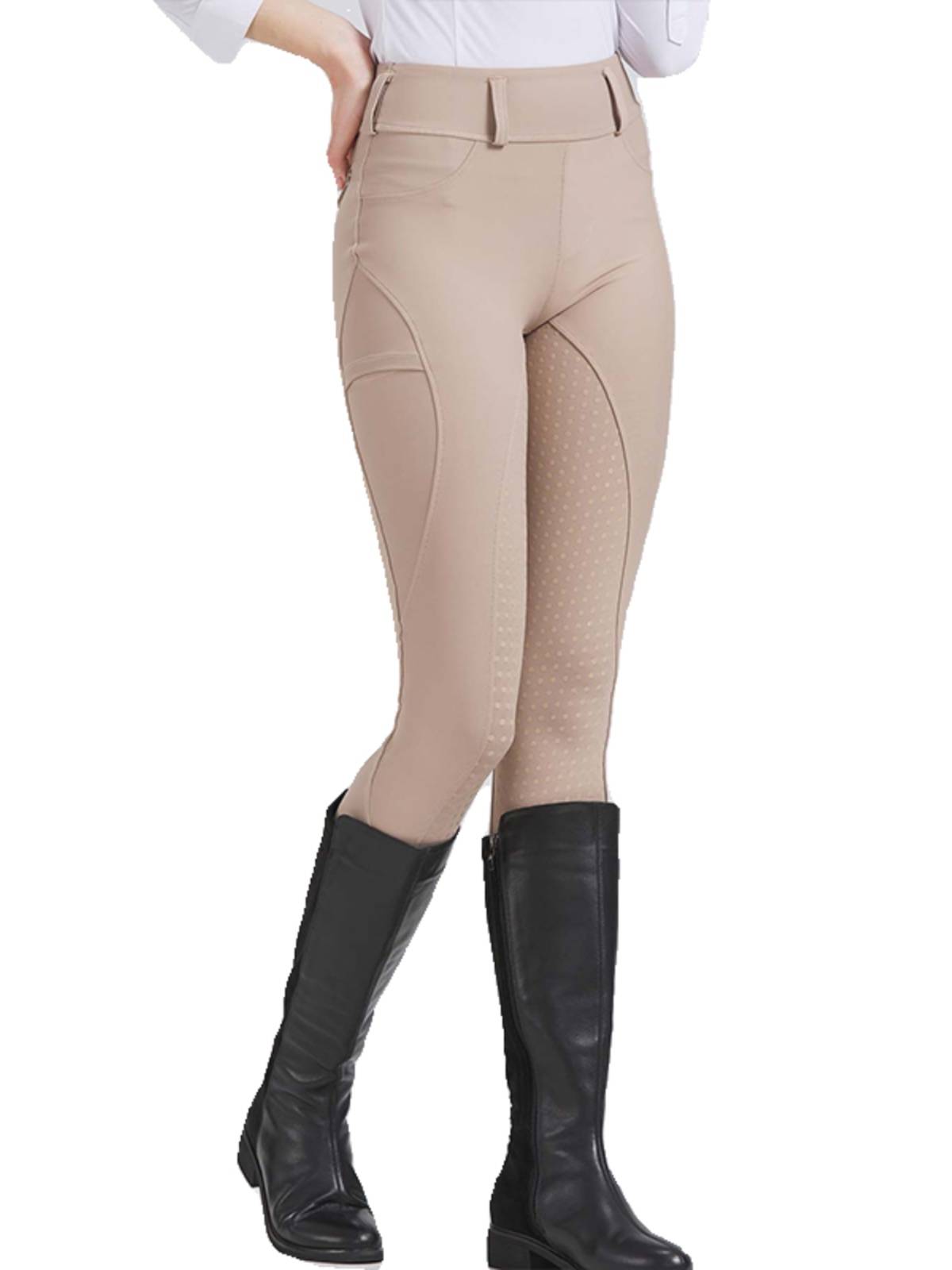 Spring and summer all -silicon rubber riding pants high waist horses horses pants female white competition knight clothing riding pants pants h equisto clothing
