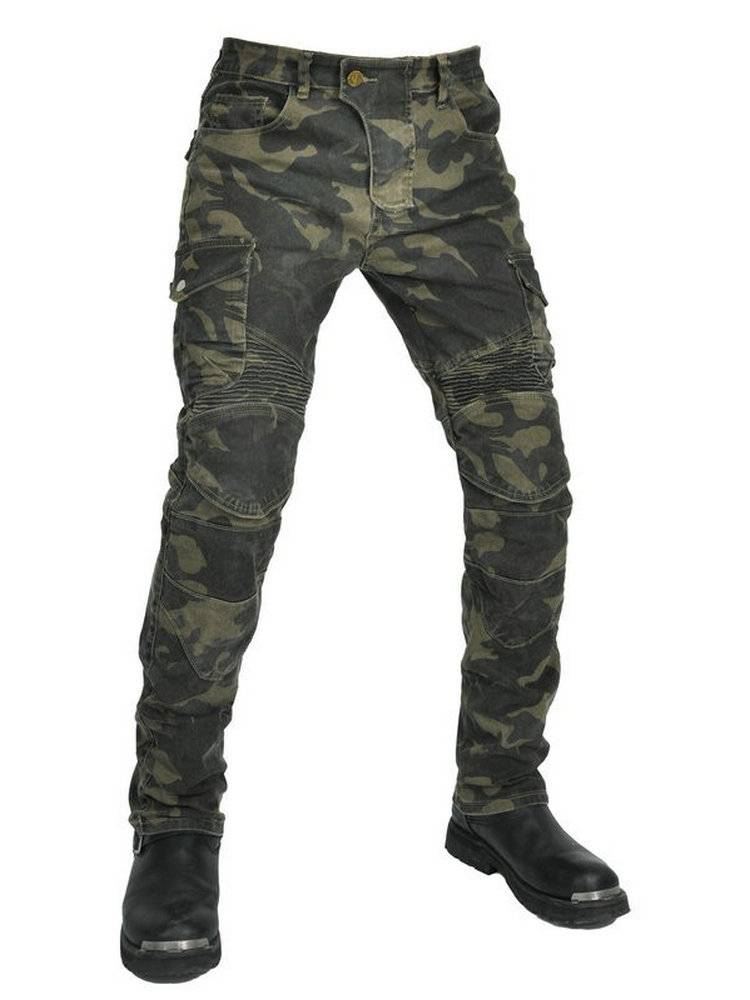 Motorcycle riding clothes camouflage knight pants men's locomotive anti -trousers casual retro workers racing pants female fourth season autumn