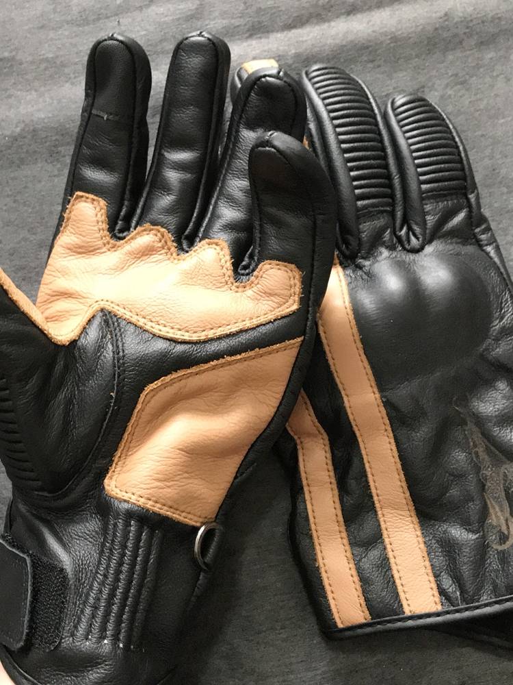 Original single Japanese K prisoner leather motorcycle ride glove Harley retro motorcycle knight gloves off -road race
