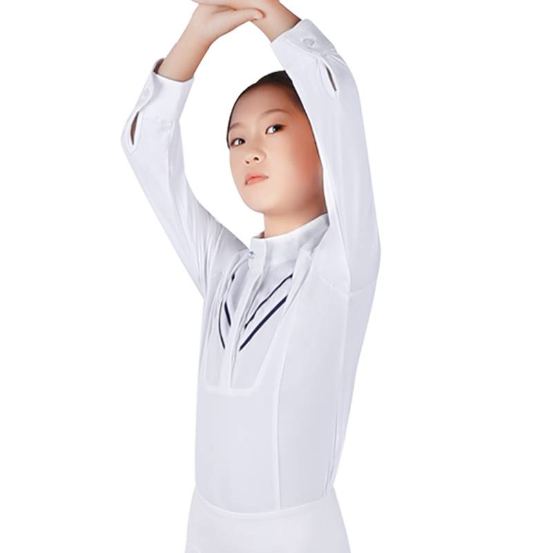 cavassion long -sleeved equestrian white children's lady shirt shirt and knight competition clothing equipment 8102070