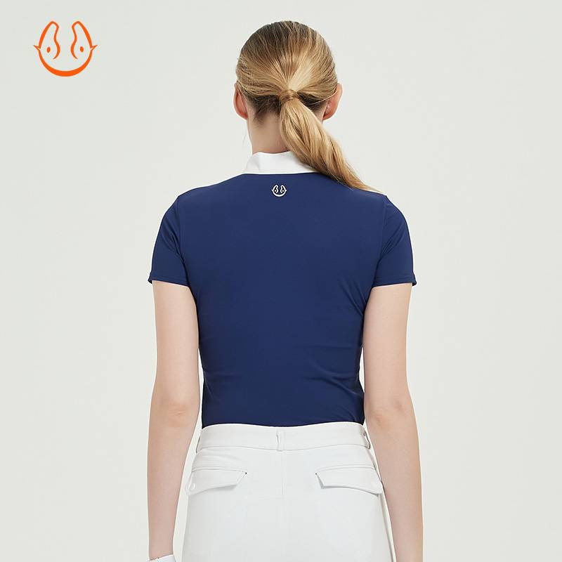 Yue Ma Hui adult equestrian T -shirt in summer Women's short -sleeved stand -up puppets fast dry riding pottae equipment