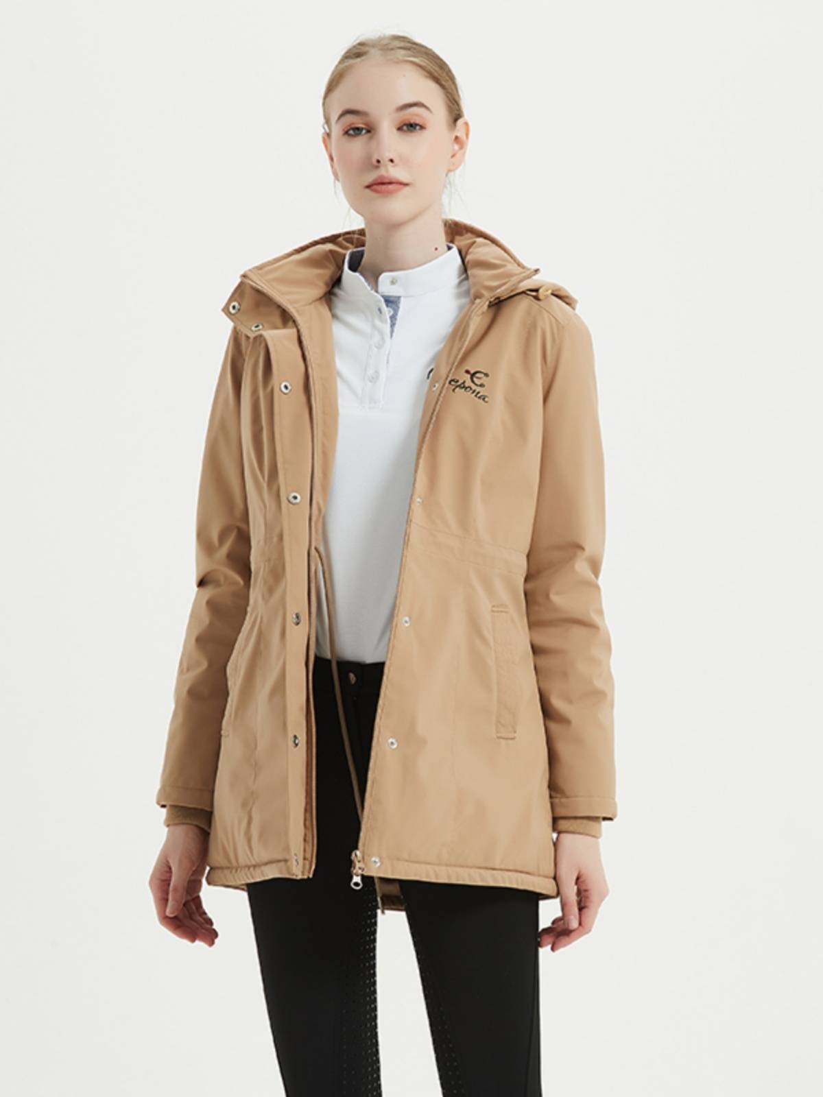 Ms. EPONA long cotton clothes, autumn and winter horse -riding jacket equestrian sports equipment comfortable cold prevention and warmth