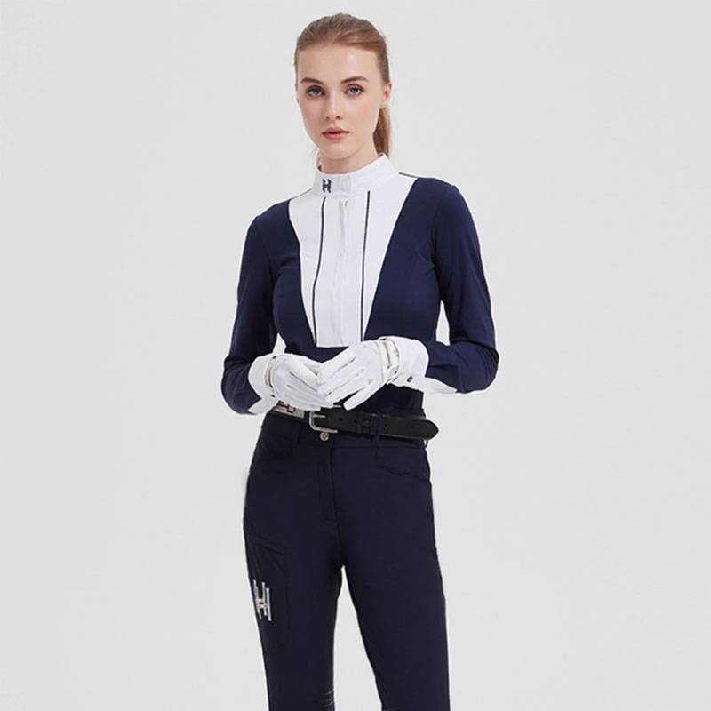 Children's equestrian plus velvet girls autumn and winter knights T -shirt long -sleeved female water mill patabstal horsesy clothing equipment