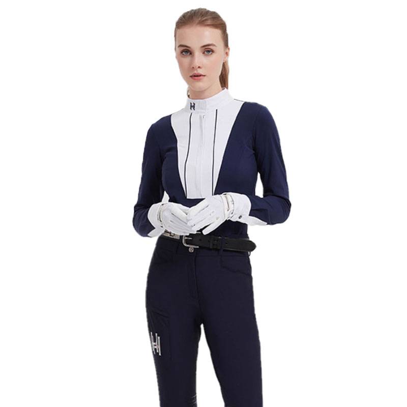 Children's equestrian plus velvet girls autumn and winter knights T -shirt long -sleeved female water mill patabstal horsesy clothing equipment