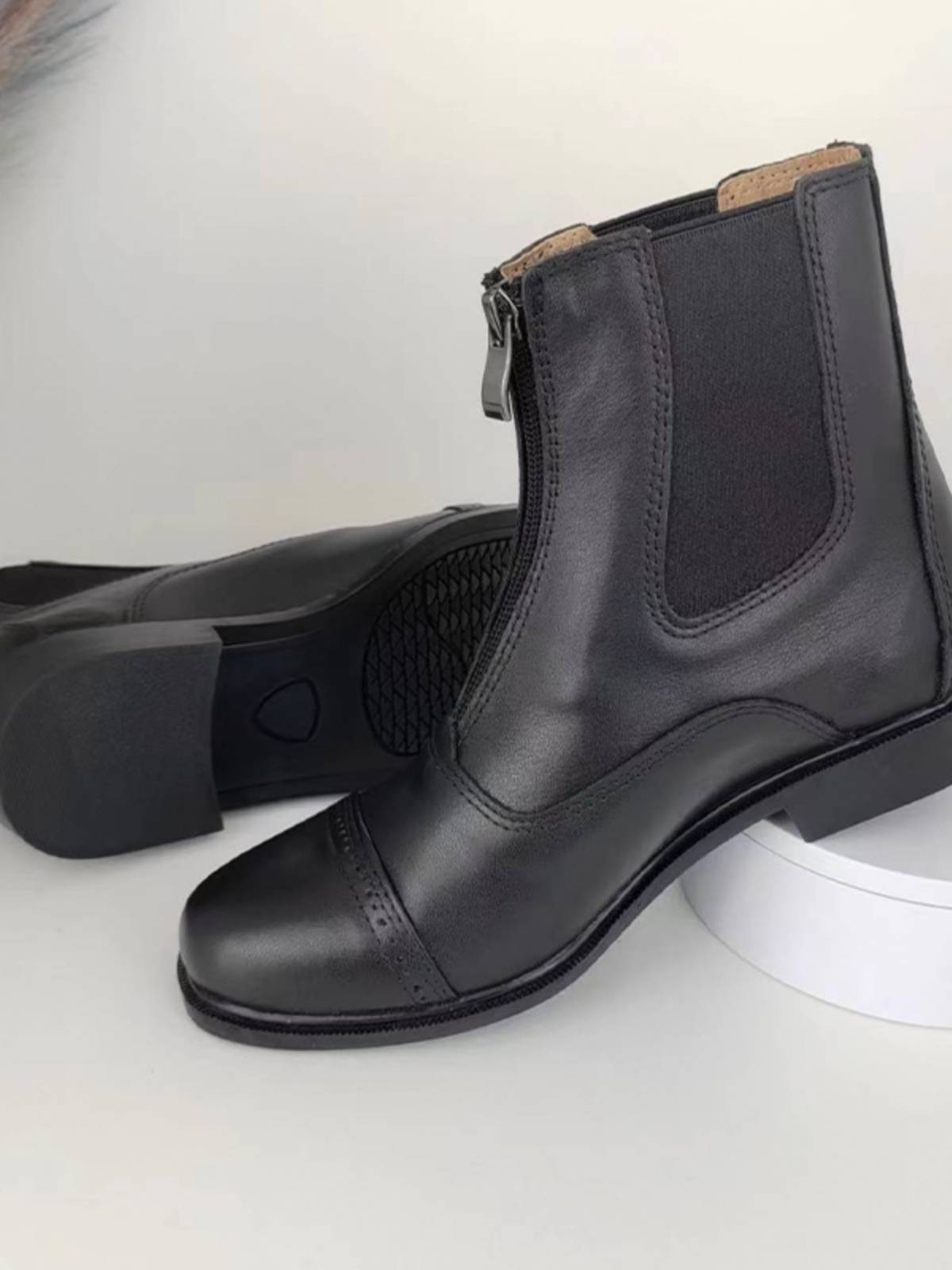 Cowhide riding boots adult equestrian horse boots and short boots, children's riding boots, hindrance boots training riding shoes rider Knight equipment