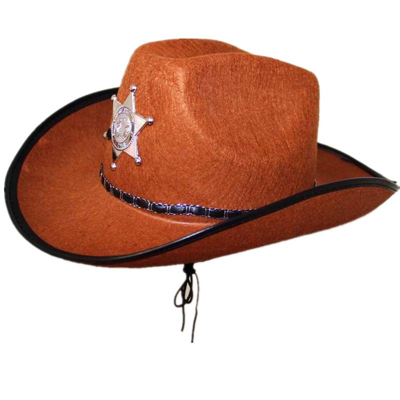 Rich coffee-coloured cowboy police hat