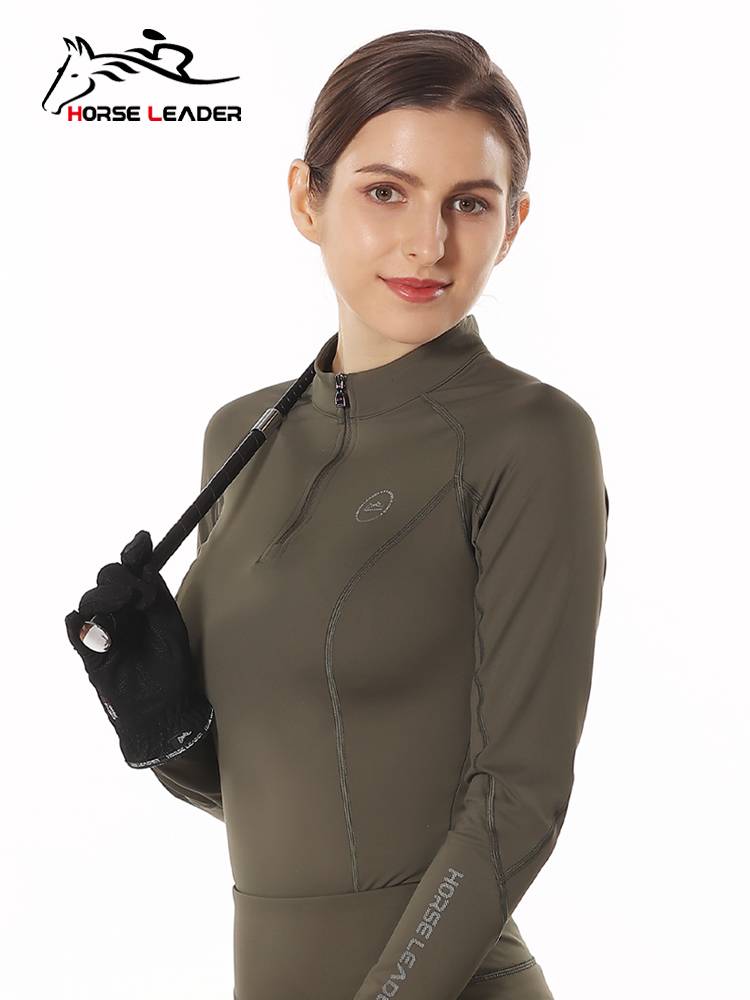 HorseLeader Equestrian Equipment Women's Long -sleeved T -shirts Summer breathable riding high bomb high bomb nude comfortable knight clothes
