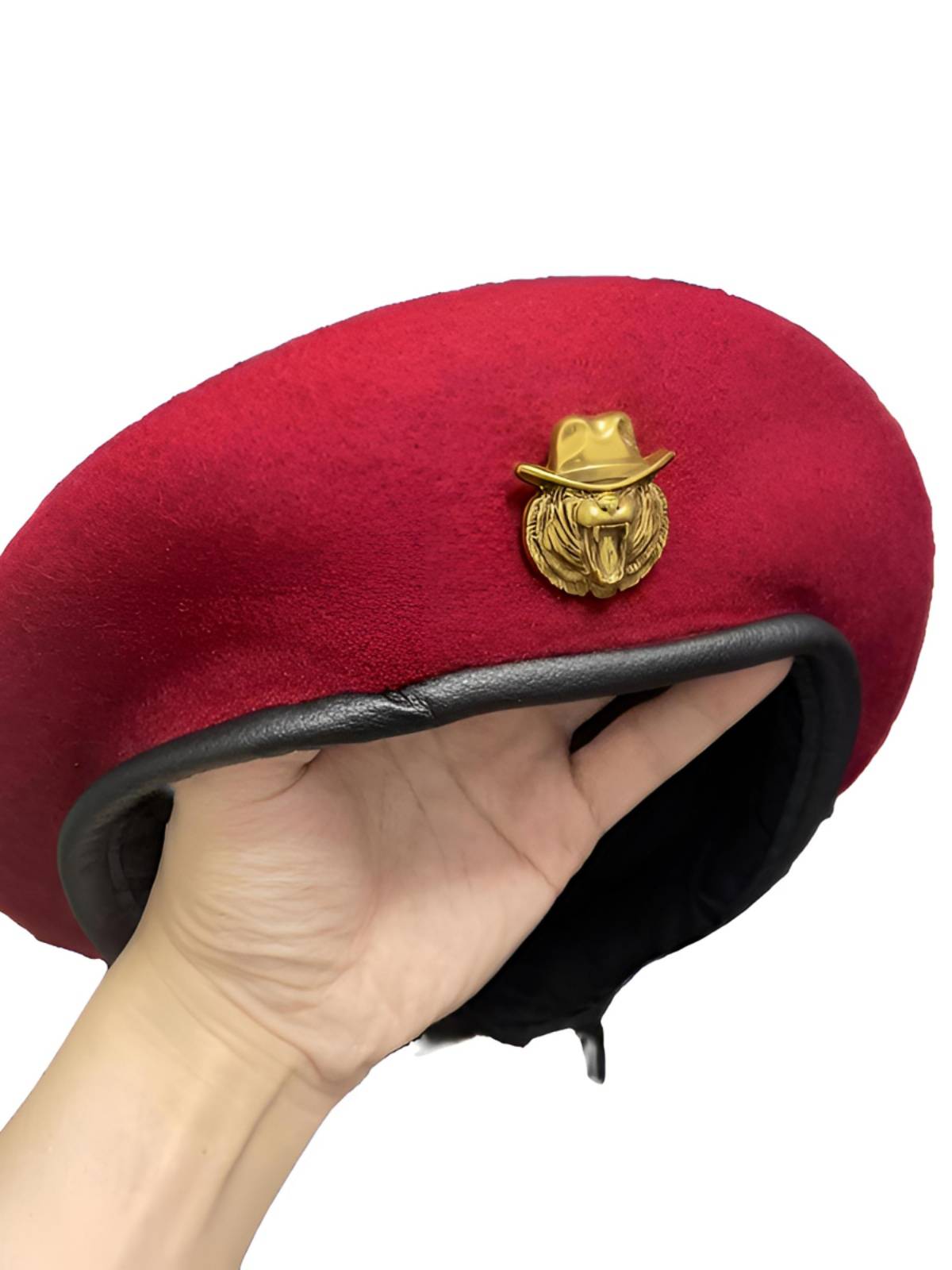 Anti -American hero hat Middle East Husseng Yeheya same wine red eagle badge beret size men's and women's hat