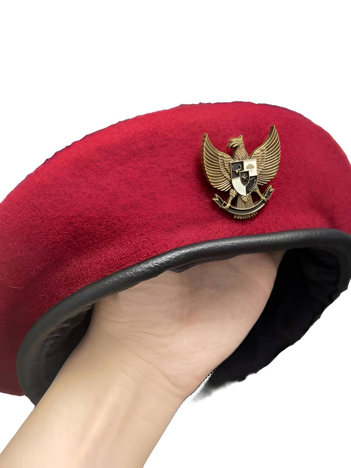 Anti -American hero hat Middle East Husseng Yeheya same wine red eagle badge beret size men's and women's hat