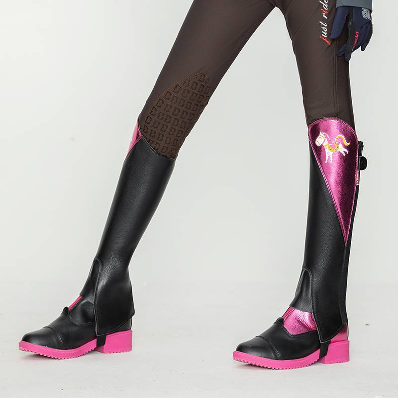 Pink short boots plus leg protection