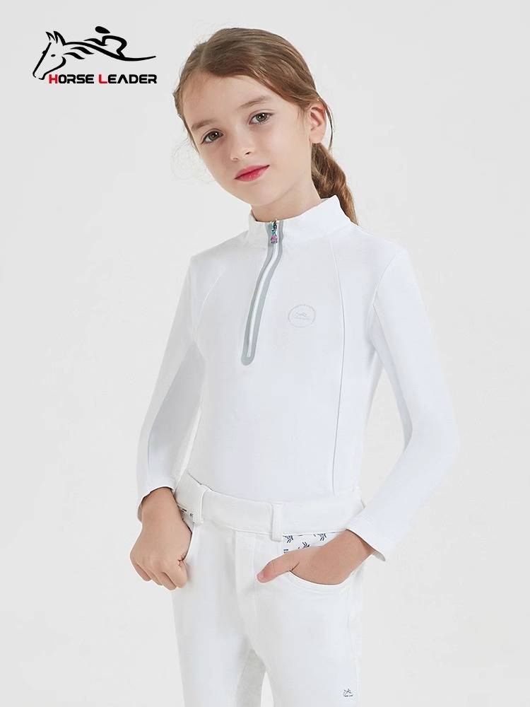 HorseLeader Spring and Autumn Four Seasons Children's Equestrian T -shirt Equestrian Garment long -sleeved speed dry riding equipment knight